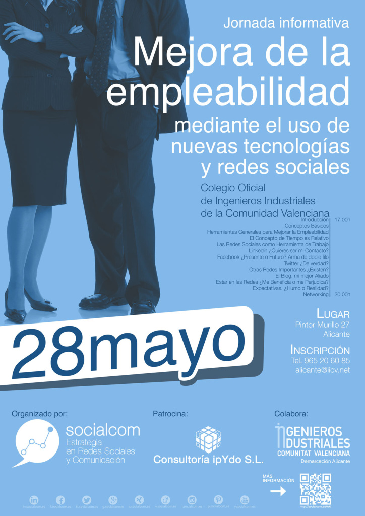 Jornada Informativa sobre la Mejora de la Empleabilidad por Socialcom Estrategia en Redes Sociales y Comunicación S.L.